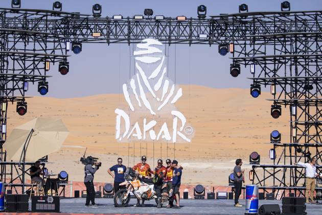 DAKAR 2025 - CEREMONY AND FINISH PODIUM 120 MOISA Jim (fra), KTM, Enduro Normandie, FIM W2RC, Rally2, action during the Ceremony and Finish Podium of the Dakar 2025 on January 17, 2025 in Subaytah, Saudi Arabia - SubaytahSaudi Arabia  Copyright: xJULIENxDELFOSSEx