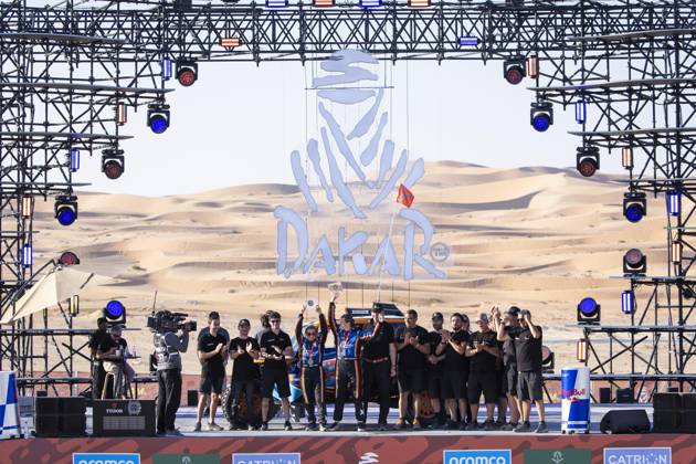 DAKAR 2025 - CEREMONY AND FINISH PODIUM 315 QUANDT Annett (ger), SEEL Annie (swe), X-Raid, X-Raid Team, Challenger T3, action during the Ceremony and Finish Podium of the Dakar 2025 on January 17, 2025 in Subaytah, Saudi Arabia - SubaytahSaudi Arabia  Copyright: xJULIENxDELFOSSEx