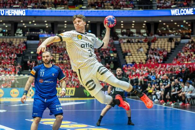 Handball Herning 23.01.2025 IHF Handball World Championship, WM, Weltmeisterschaft Hauptrunde Italien (ITA) - Deutschland (GER) Nils Lichtlein (Deutschland, No.03)