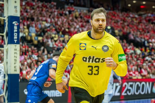 Handball Herning 23.01.2025 IHF Handball World Championship, WM, Weltmeisterschaft Hauptrunde Italien (ITA) - Deutschland (GER) Andreas Wolff (Deutschland, TW, No.33) Jubel