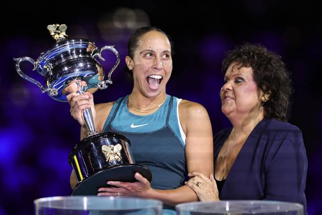 Bilder des Jahres 2025, Sport 01 Januar Sport Themen der Woche KW04 Madison Keys, USA, after final of 2025 Australian Open in Melbourne, 25 01 2025; -