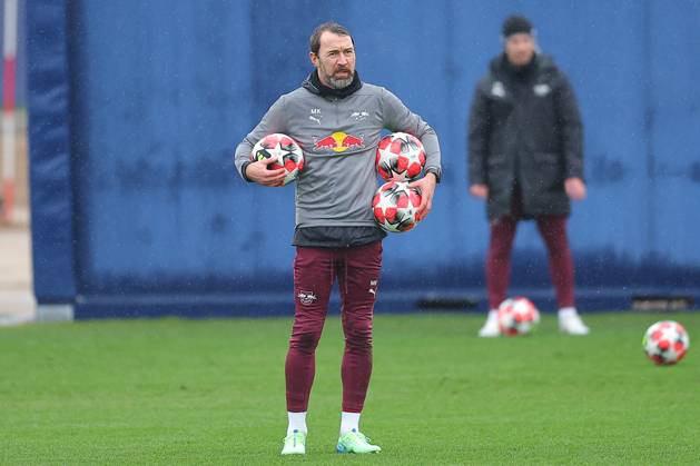 RB Leipzig - Training Champions League Leipzig, 28.01.2025, RBL Trainingszentrum, UEFA Champions League, RB LEIPZIG Abschlusstraining vorm morgigen Spiel bei Sturm Graz , Im Bild: Co-Trainer Marco Kurth , Nur zur redaktionellen Nutzung. Editorial use only. ,