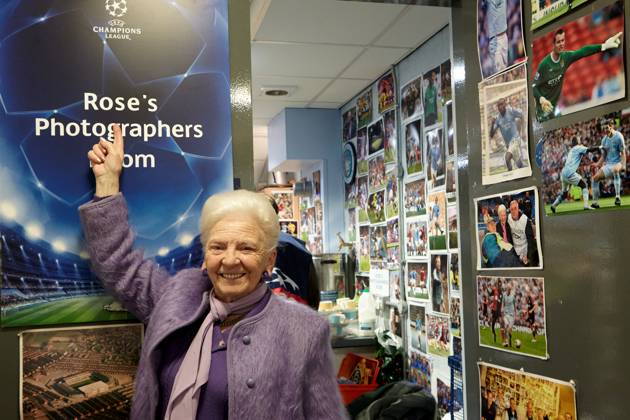 MANCHESTER, UNITED KINGDOM: 21 NOVEMBER 2012 Rose Woolrich who takes care of the Photographers™ Room at the Etihad Stadium prior to the UEFA Champions League Group D soccer match between Manchester City and Real Madrid at the Etihad Stadium, United Kingdom on 21 November 2012. Manchester City FC v Real Madrid FC UCL_2012-2013