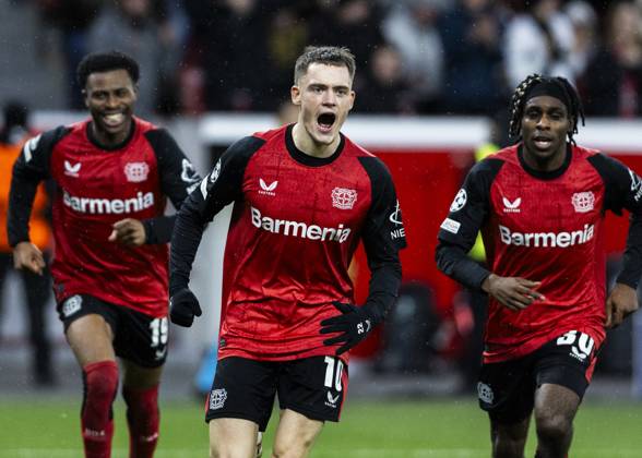 Bilder des Jahres 2025, Sport 01 Januar Sport Themen der Woche KW05 Sport Bilder des Tages Leverkusen, Bayarena, 29.01.2025: Florian Wirtz of Leverkusen celebrates scoring the 1:0 goal during the championsleague match between Bayer 04 Leverkusen v. Sparta Prag.