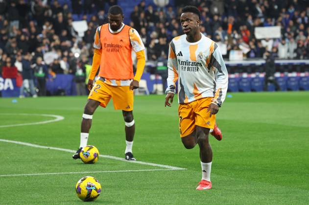 RCD Espanyol de Barcelona v Real Madrid CF - La Liga EA Sports Vinicius Junior trains before the match between RCD Espanyol and Real Madrid CF, corresponding to week 22 of LaLiga EA Sports, at the RCDE Stadium in Barcelona, Spain, on February 1, 2025. Barcelona Barcelona Spain  Copyright: xUrbanandsportx originalFilename:urbanandsport-rcdespan250201_npqOW