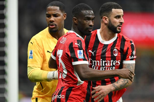 AC Milan vs Inter FC Internazionale Serie A match at Giuseppe Meazza San Siro Stadium Fikayo Tomori and Kyle Walker of AC Milan in action during the Italian Serie A football match between AC Milan and FC Inter on February 2, 2025 at Giuseppe Meazza San Siro Siro stadium in Milan, Italy Italy Copyright: TizianoxBallabio