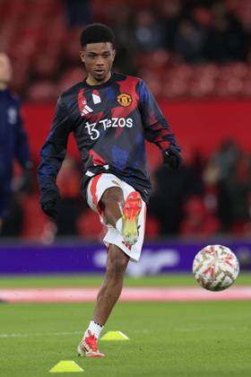 Manchester United, ManU v Leicester City FA Cup 07 02 2025. 4th Round Amad Diallo (16) of Manchester United during the warm-up ahead of the FA Cup match between Manchester United and Leicester City at Old Trafford, Manchester, England on 7 February 2025. Manchester Old Trafford Greater Manchester England Editorial use only DataCo restrictions apply See www.football-dataco.com , Copyright: xConorxMolloyx PSI-21415-0030