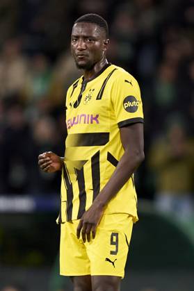Sporting Clube de Portugal v Borussia Dortmund - UEFA Champions League 2024 25 League Knockout Play-off First Leg Serhou Guirassy of Borussia Dortmund looks on during the UEFA Champions League Knockout phase play-offs 1st leg match between Sporting CP and Borussia Dortmund at Jose Alvalade Stadium in Lisbon, Portugal, on February 11, 2025. Lisbon, Portugal Lisbon Portugal Copyright: xJosexManuelxAlvarezxReyx originalFilename:alvarezrey-notitle250211_npNnS