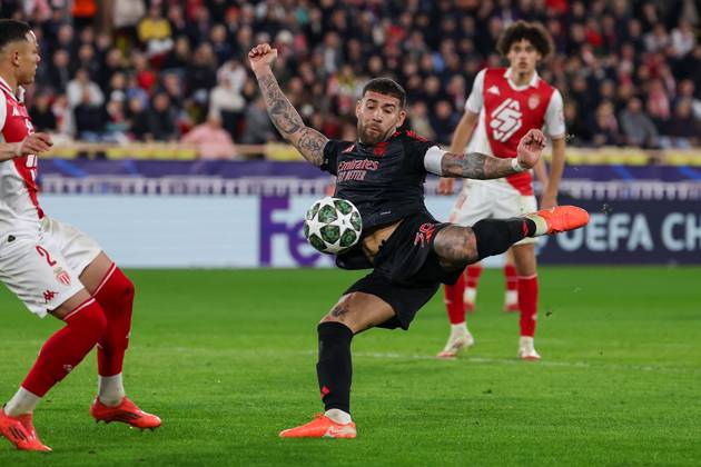 Monaco on February 12, 2025 Uefa Champions League Knockout phase play-offs, 1st leg AS Monaco - SL Benfica, Nicolas Otamendi (S.L.Benfica) in aktion, in action, Copyright: JoaquimxFerreira