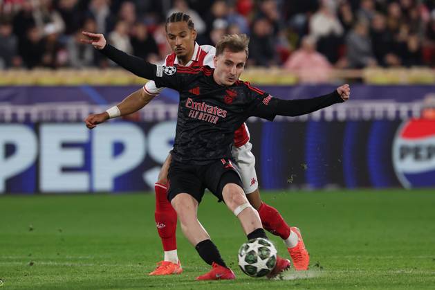Monaco on February 12, 2025 Uefa Champions League Knockout phase play-offs, 1st leg AS Monaco - SL Benfica, Kerem Aktürkoglu (S.L.Benfica) in aktion, in action, Copyright: JoaquimxFerreira