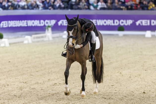 Bilder des Jahres 2025, Sport 02 Februar Sport Themen der Woche KW07 Sport Bilder des Tages NEUMÜNSTER - VR Classics 2025, NEUMÜNSTER - VR Classics 2025 PAULUIS Larissa (BEL), Falmbeau FEI Dressage World CupTM presented from the VR Bank zwischen den Meeren CDI-W FEI Grand Prix Freestyle Kür Dressagecompetition Kl. S