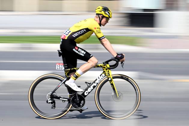 UAE Tour 2025 - Stage 3 JEBEL JAIS, UNITED ARAB EMIRATES - FEBRUARY 19 : Gloag Thomas (GBR) of Team Visma Lease a Bike pictured during Stage 3 of the UAE Tour 2025 cycling race with start in Ras Al Khaimah and finish in Jebel Jais (181km) on February 19, 2025 in Jebel Jais, United Arab Emirates, 19 02 2025 Jebel Jais United Arab Emirates Copyright: xPeterxDexVoechtx