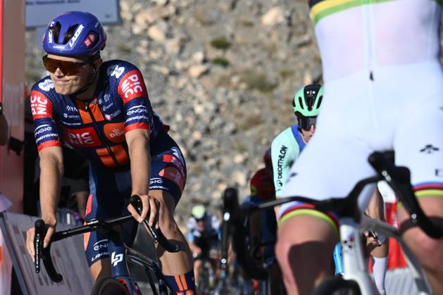 UAE Tour 2025 - Stage 3 JEBEL JAIS, UNITED ARAB EMIRATES - FEBRUARY 19 : Onley Edgar Oscar of Team Picnic PostNL (GBR) in action during Stage 3 of the UAE Tour 2025 cycling race with start in Ras Al Khaimah and finish in Jebel Jais (181km) on February 19, 2025 in Jebel Jais, United Arab Emirates, 19 02 2025 Jebel Jais United Arab Emirates Copyright: xPeterxDexVoechtx