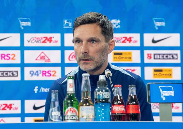 Fussball, Herren, Saison 2024 25, 2. Bundesliga, Hertha BSC, Pressekonferenz zum bevorstehenden Spiel gegen den 1. FC Nürnberg, im Bild: Trainer Stefan Leitl (Hertha BSC), 20.02. 2025, Copyright: xSebastianxRäppold MatthiasxKochx
