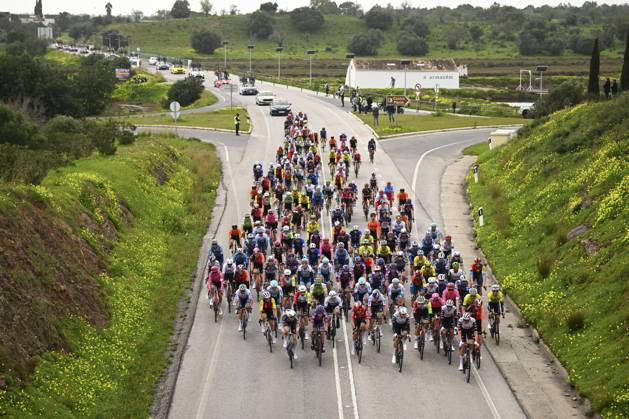 2025 Volta Algarve cycling race - Stage 3 TAVIRA, PORTUGAL - FEBRUARY 21 : illustration picture of the peloton during stage 3 of the 51th edition of the Volta Algarve cycling race, with start in Vila Real Santo Antonio and finish in Tavira on February 21, 2025 in Tavira, Portugal, 21 02 2025 ( Motordriver Kenny Verfaillie - Tavira Portugal  Copyright: xTomasxSiskx