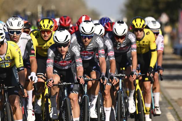 2025 Volta Algarve cycling race - Stage 3 TAVIRA, PORTUGAL - FEBRUARY 21 : riders of Alpecin-Deceuninck during stage 3 of the 51th edition of the Volta Algarve cycling race, with start in Vila Real Santo Antonio and finish in Tavira on February 21, 2025 in Tavira, Portugal, 21 02 2025 ( Motordriver Kenny Verfaillie - Tavira Portugal  Copyright: xTomasxSiskx