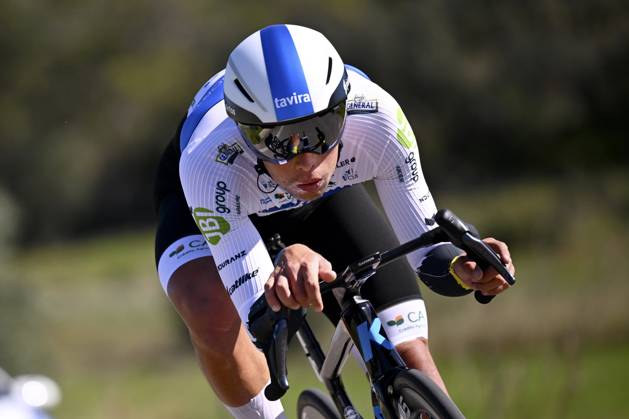 2025 Volta Algarve cycling race - Stage 5 MALHAO, PORTUGAL - FEBRUARY 23 : Salgueiro Carlos (POR) of AP Hotels & Resorts Tavira SC Farense during stage 5, an individual time trial, of the 51th edition of the Volta Algarve cycling race, with start in Salir and finish in Malhao on February 23, 2025 in Malhao, Portugal, 23 02 2025 ( Motordriver Kenny Verfaillie - Malhao Portugal  Copyright: xTomasxSiskx