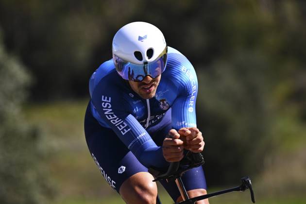 2025 Volta Algarve cycling race - Stage 5 MALHAO, PORTUGAL - FEBRUARY 23 : Andrade Pedro (POR) of Feirense - Beeceler during stage 5, an individual time trial, of the 51th edition of the Volta Algarve cycling race, with start in Salir and finish in Malhao on February 23, 2025 in Malhao, Portugal, 23 02 2025 ( Motordriver Kenny Verfaillie - Malhao Portugal  Copyright: xTomasxSiskx