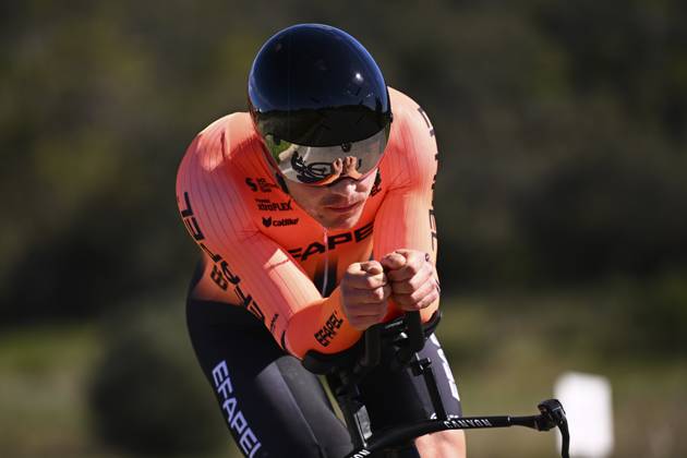 2025 Volta Algarve cycling race - Stage 5 MALHAO, PORTUGAL - FEBRUARY 23 : Mesa Santiago (POR) of Efapel Cycling during stage 5, an individual time trial, of the 51th edition of the Volta Algarve cycling race, with start in Salir and finish in Malhao on February 23, 2025 in Malhao, Portugal, 23 02 2025 ( Motordriver Kenny Verfaillie - Malhao Portugal  Copyright: xTomasxSiskx