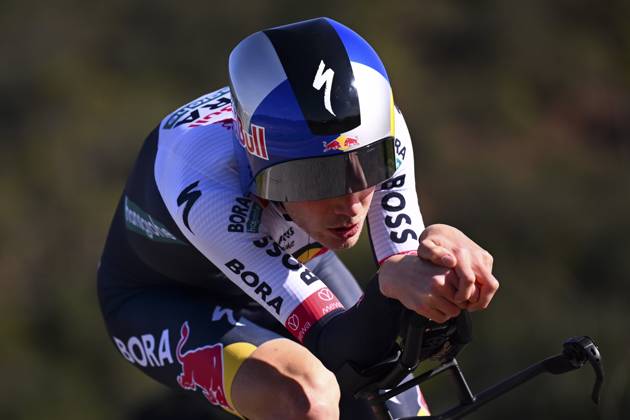 2025 Volta Algarve cycling race - Stage 5 MALHAO, PORTUGAL - FEBRUARY 23 : Wandahl Frederik (DEN) of Red Bull - Bora - Hansgrohe during stage 5, an individual time trial, of the 51th edition of the Volta Algarve cycling race, with start in Salir and finish in Malhao on February 23, 2025 in Malhao, Portugal, 23 02 2025 ( Motordriver Kenny Verfaillie - Malhao Portugal Copyright: xTomasxSiskx
