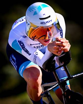 2025 Volta Algarve cycling race - Stage 5 MALHAO, PORTUGAL - FEBRUARY 23 : Olivo Bryan (ITA) of Bahrain Victorious during stage 5, an individual time trial, of the 51th edition of the Volta Algarve cycling race, with start in Salir and finish in Malhao on February 23, 2025 in Malhao, Portugal, 23 02 2025 ( Motordriver Kenny Verfaillie - Copyright: xTomasxSiskx