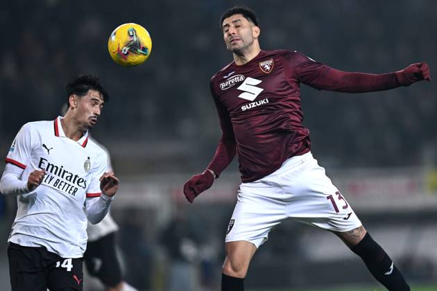 Db Torino 22 02 2025 - campionato di calcio serie A Torino-Milan foto Daniele Buffa Image nella foto: Guillermo Maripan-Tijjani Reijnders