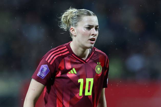 Fußball UEFA Nations League Damen Nationalmannschaft Länderspiel Deutschland - Österreich am 25.02.2025 im Max-Morlock-Stadion in Nürnberg Laura Freigang ( Deutschland ) DFB regulations prohibit any use of photographs as image sequences and or quasi-video.