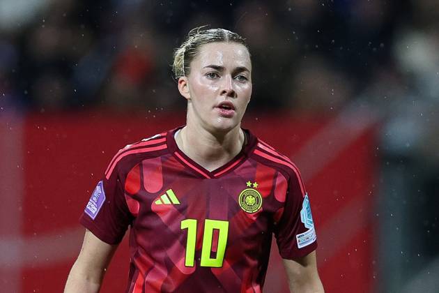 Fußball UEFA Nations League Damen Nationalmannschaft Länderspiel Deutschland - Österreich am 25.02.2025 im Max-Morlock-Stadion in Nürnberg Laura Freigang ( Deutschland ) DFB regulations prohibit any use of photographs as image sequences and or quasi-video.
