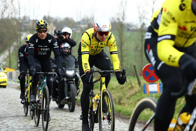 Belgian Victor Campenaerts of Team Visma-Lease a Bike pictured during a track reconnaissance session ahead this weekend s one-day cycling race Omloop Het Nieuwsblad, opening race of the Flemish classic one day races season, Friday 28 February 2025. DAVIDxPINTENS x113636669x