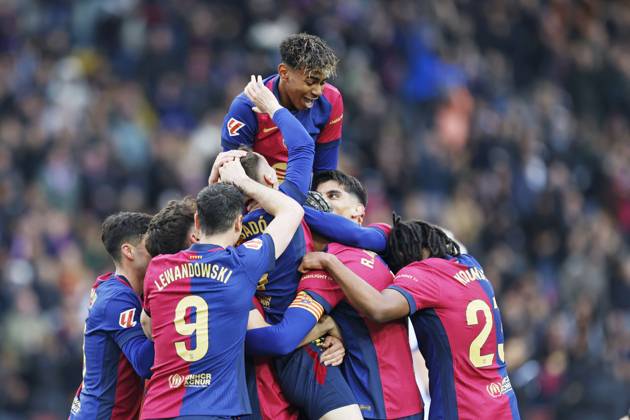 Bilder des Jahres 2025, Sport 03 März Sport Themen der Woche KW09 Sport Bilder des Tages Lamine Yamal, Barcelona team group, Mannschaftsbild, Totale (Barcelona), MARCH 2, 2025 - Football Soccer : Spanish La Liga EA Sports match between FC Barcelona, Barca 4-0 Real Sociedad at the Estadi Olimpic Lluis Companys in Barcelona, Spain. Noxthirdxpartyxsales  (283496268)