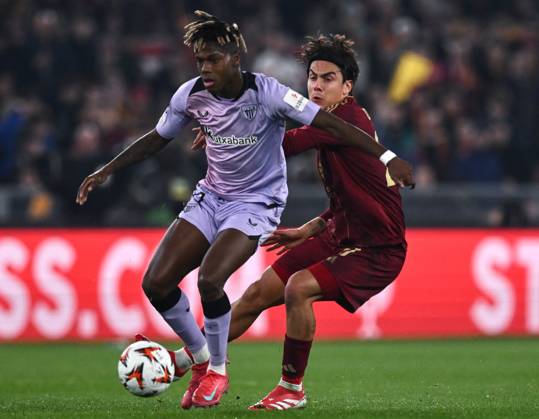 As Roma 06 03 2025 - Europa League Roma-Atletico Bilbao foto Antonello Sammarco Image nella foto: Nico Williams-Paulo Dybala