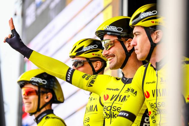 Belgian Victor Campenaerts of Team Visma-Lease a Bike pictured at the start of the first stage of 83th edition of the Paris-Nice cycling race, from and to Le Perray-en-Yvelines (156,5km), Sunday 09 March 2025. DAVIDxPINTENS x114552037x