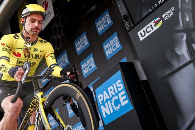 Belgian Victor Campenaerts of Team Visma-Lease a Bike pictured before the first stage of 83th edition of the Paris-Nice cycling race, from and to Le Perray-en-Yvelines (156,5km), Sunday 09 March 2025. DAVIDxPINTENS x114552933x