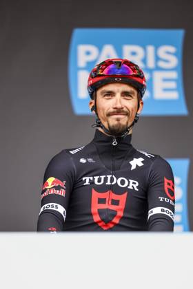 French Julian Alaphilippe of Tudor Pro Cycling Team pictured before the first stage of 83th edition of the Paris-Nice cycling race, from and to Le Perray-en-Yvelines (156,5km), Sunday 09 March 2025. DAVIDxPINTENS x114554949x