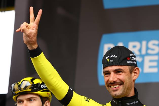 Belgian Victor Campenaerts of Team Visma-Lease a Bike pictured at the start of stage two of the 83th edition of the Paris-Nice cycling race, from Montesson to Bellegarde (183,9 km) in France, Monday 10 March 2025. DAVIDxPINTENS x114603675x
