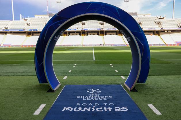Barcelona 11. March 2025 Uefa Champions League phase 2024 25 Round of 16 FC Barcelona, Barca - S.L.Benfica v.l., Symbolfoto, Symbolbild: Uefa Champions League Bogen ROAD TO MUNICH 25 Copyright: JoaquimxFerreira