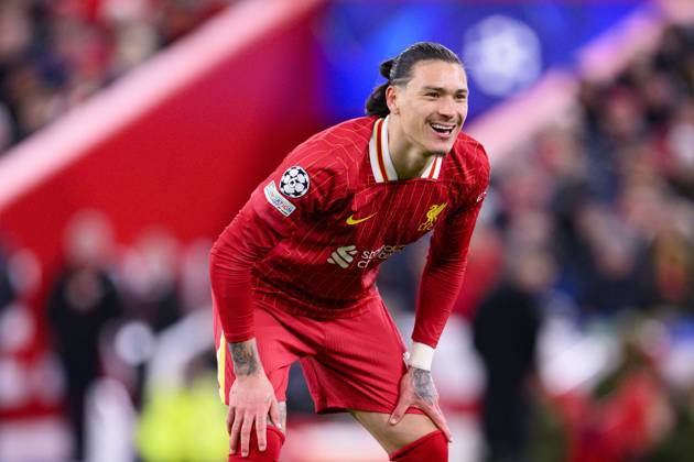 Liverpool FC v Paris Saint-Germain - UEFA Champions League 2024 25 Round of 16 Second Leg LIVERPOOL, ENGLAND - MARCH 11: Darwin Nunez of Liverpool reacts during the UEFA Champions League 2024 25 Round of 16 Second Leg match between Liverpool FC and Paris Saint-Germain at Anfield on March 11, 2025 in Liverpool, England. LiverpoolUnited Kingdom Copyright: xRichardxCallisx
