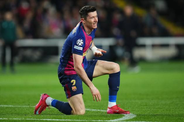 ESP: FC Barcelona, Barca - SL Benfica. UEFA Champions League match. Round of 16 Robert Lewandowski of FC Barcelona during the UEFA Champions League match, Round of 16, between FC Barcelona and Benfica played at Lluis Companys Stadium on March 11 2025 in Barcelona Spain. kpng Copyright: xSergioxRuizx xImagox PS_240311_BAR_BEN_1480