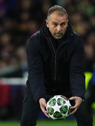 ESP: FC Barcelona, Barca - SL Benfica. UEFA Champions League match. Round of 16 FC Barcelona head coach Hansi Flick during the UEFA Champions League match, Round of 16, between FC Barcelona and Benfica played at Lluis Companys Stadium on March 11 2025 in Barcelona Spain. kpng Copyright: xSergioxRuizx xImagox PS_240311_BAR_BEN_1516