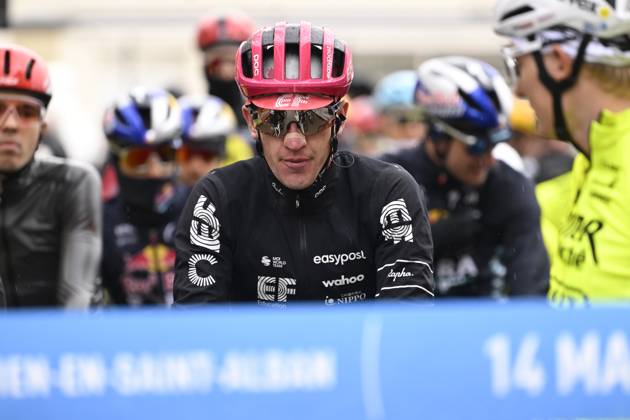 Paris - Nice 2025 - stage 6 BERRE L ETANG, FRANCE - MARCH 14 : Sweeny Harry (AUS) of Ef Education - Easypost during stage 6 of the 83th edition of the Paris - Nice cycling race, a stage of 209,8km with start in Saint-Julien-en-Saint-Alban and finish in Berre L Etang on March 14, 2025 in Berre L Etang, France, 14 03 2025 ( Motordriver Kenny Verfaillie - Berre L Etang France Copyright: xNicoxVereeckenx