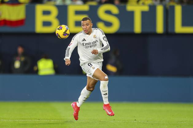 March 15, 2025, Villarreal, Castellon, SPAIN: Kylian Mbappe of Real Madrid in action during the Spanish league, LaLiga EA Sports, football match played between Villarreal CF and Real Madrid CF at La Ceramica stadium on March 15, 2025, in Villarreal, Spain. Villarreal SPAIN - ZUMAa181 20250315_zaa_a181_115 Copyright: xIvanxTerronx