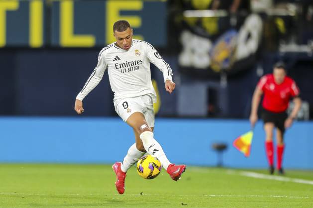 March 15, 2025, Villarreal, Castellon, SPAIN: Kylian Mbappe of Real Madrid in action during the Spanish league, LaLiga EA Sports, football match played between Villarreal CF and Real Madrid CF at La Ceramica stadium on March 15, 2025, in Villarreal, Spain. Villarreal SPAIN - ZUMAa181 20250315_zaa_a181_117 Copyright: xIvanxTerronx