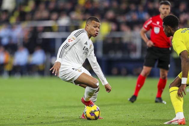 March 15, 2025, Villarreal, Castellon, SPAIN: Kylian Mbappe of Real Madrid in action during the Spanish league, LaLiga EA Sports, football match played between Villarreal CF and Real Madrid CF at La Ceramica stadium on March 15, 2025, in Villarreal, Spain. Villarreal SPAIN - ZUMAa181 20250315_zaa_a181_120 Copyright: xIvanxTerronx