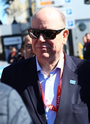 Prince Albert of Monaco pictured at the start of stage eight of the 83th edition of the Paris-Nice cycling race, 119,9 km from Nice to Nice, France, Sunday 16 March 2025. DAVIDxPINTENS x115088612x