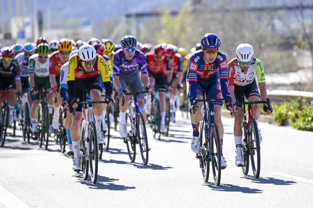 Paris - Nice 2025 - stage 8 NICE, FRANCE - MARCH 16 : Van Den Berg Julius (NED) of Team Picnic Postnl leading the peloton during stage 8 and final stage of the 83th edition of the Paris - Nice cycling race, a stage of 119,9km with start and finish in Nice on March 16, 2025 in Nice, France, 16 03 2025 ( Motordriver Kenny Verfaillie - Nice France Copyright: xNicoxVereeckenx