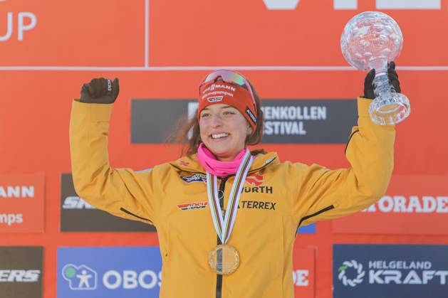 Combined, World Cup 2025 Oslo 20250316 Nathalie Armbruster from Germany takes 1st place, Ida Marie Hagen from Norway takes 2nd place and Gyda Westvold Hansen from Norway takes 3rd place in the World Cup combined in Holmenkollen Photo Christoffer Andersen NTB Oslo Norway EDITORIAL USE ONLY RESTRICTED USE FOR BETTING COMPANIES  Copyright: xChristofferxAndersenx xNTBx