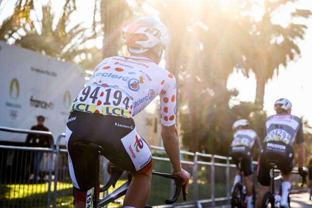 French Thomas Gachignard of TotalEnergies pictured in action during stage eight of the 83th edition of the Paris-Nice cycling race, 119,9 km from Nice to Nice, France, Sunday 16 March 2025. DAVIDxPINTENS x115105254x
