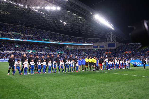 (L-R) Japan team group, Mannschaftsbild, Totale (JPN), Bahrain team group (BRN), MARCH 20, 2025 - Football Soccer : FIFA World Cup, WM, Weltmeisterschaft, Fussball 2026 Asian Qualifier Final Round Group C match match between Japan - Bahrain at Saitama Stadium 2002, Saitama, Japan. Noxthirdxpartyxsales  (285294655)