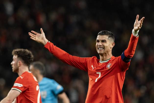 March 23, 2025, Lisbon, Portugal: Cristiano Ronaldo of Portugal reacts during the UEFA Nations League quarter-finals 2nd leg match between Portugal and Denmark at Estadio Jose Alvalade. Lisbon Portugal - ZUMAs197 20250323_aaa_s197_359 Copyright: xHugoxAmaralx