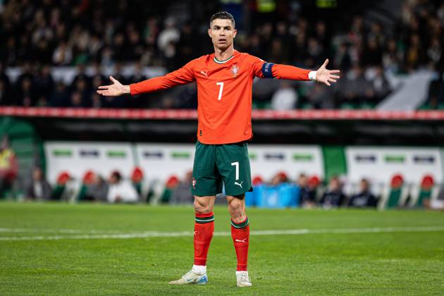 March 23, 2025, Lisbon, Portugal: Cristiano Ronaldo of Portugal gestures to the referee during the UEFA Nations League Quarterfinal Leg Two match between Portugal and Denmark at Estadio Jose Alvalade. Lisbon Portugal - ZUMAs197 20250323_aaa_s197_454 Copyright: xDavidxMartinsx